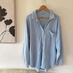 Aerie Light Blue Casual Button Down Shirt